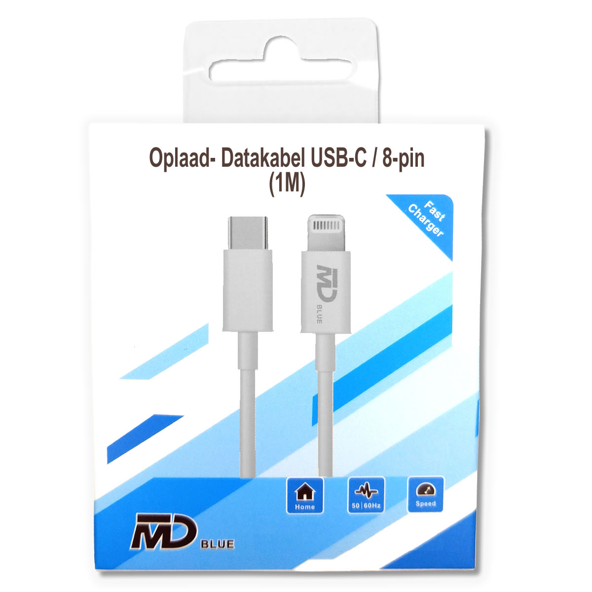 md-blue-b-type-c-to-lightning-1-meter-wit-voorkant