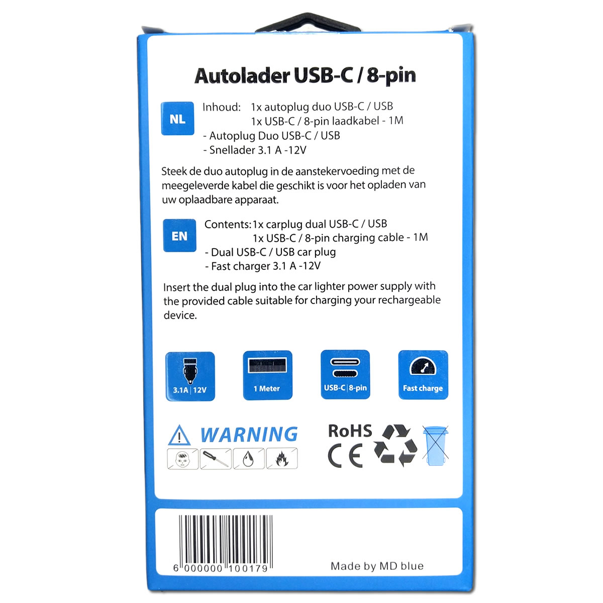 mdblue-auto-lader-duo-usb-en-usb-c-met-iphone-kabel-wit-1meter-achterkant